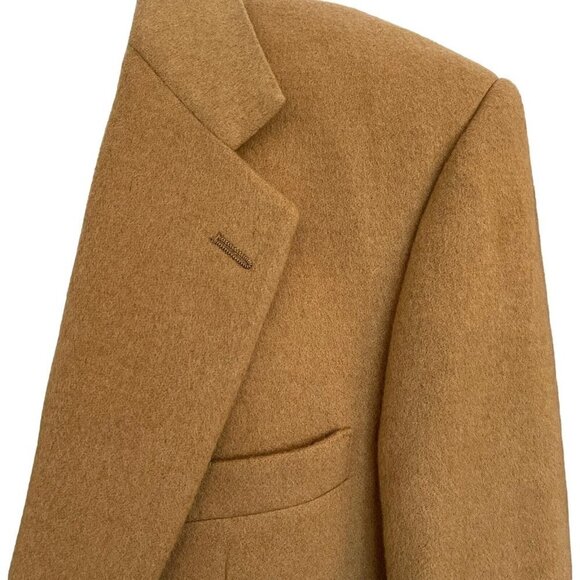 Gary Hulse Men 100% Camel Hair Size 44 ? Blazer Sport Coat Tan Vintage Classic - Picture 11 of 16